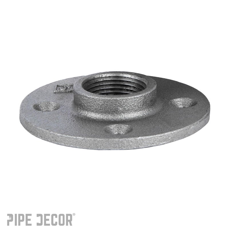 PIPE DECOR 1-1/4" Malleable Iron Floor Flange 4 Pack, Industrial Steel Grey Fits Standard 1.25 Inch Threaded Black Pipes and Fittings, Vintage DIY Table, Four Real Heavy Duty Plumbing Flanges - Image 5